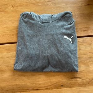 Boys puma hooded long sleeve T-shirt grey